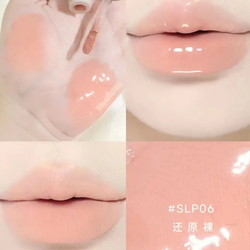 LEEMEMBER Double Head Lipstick Matte Soft Lip Mud Mirror Moisturizing Non-stick Cup Longlasting Lip Glazed Original Lip Makeup