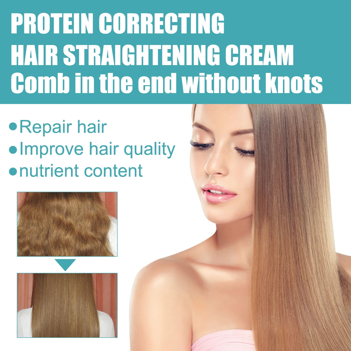 Keratin Correction Straight Hair Cream Repair Damag Hair Improve Hair Quality Soften Hair Prevent Dry Frizzy Hair Care Product