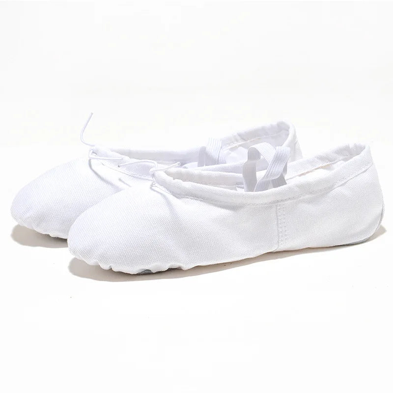 Girls Ballerinas Canvas Soft Sole Ballet Dance Slippers Children Practice Ballerinas Woman Dance Shoes