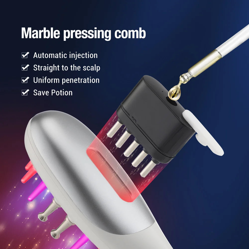Electric Hair Growth Comb with Red Light Scalp Massager Anti Hair Loss Vibration Brush for Hair Care Portable Hair Enhancer Comb