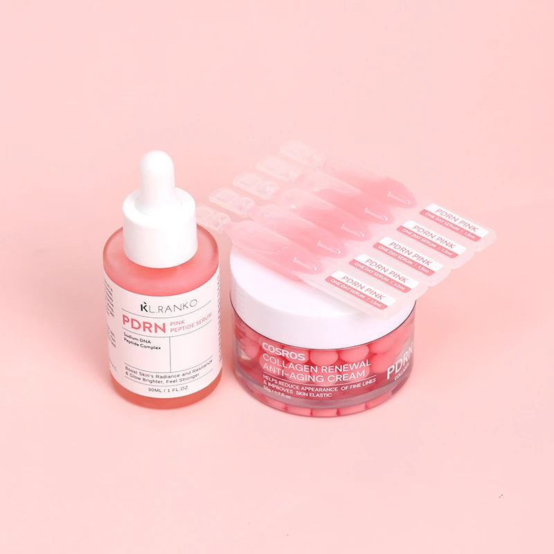 Pdrn Pink Facial Skincare Set Collagen Capsule Cream Single-use Serum Facial Mask, Eye Mask Moisturizing Water Korean Skincare