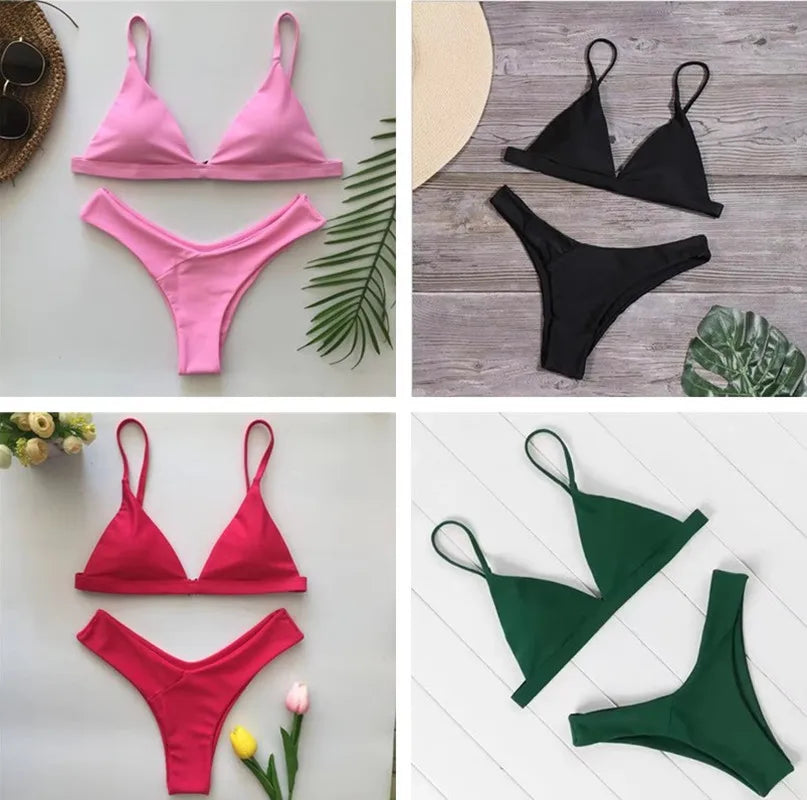 Bandage Sexy Brazilian Bikini Biquini Praia Swimwear Women Hot Swimsuit Traje De Bano Mujer Maillot Femme Monokini Badpak Dames