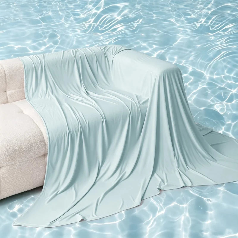 Summer Ice Silk Cooling Blanket Cold Touch AC Quilt Lightweight Ultra-Thin Blanket for Bed Sofa Breathable Quilt For Home Office