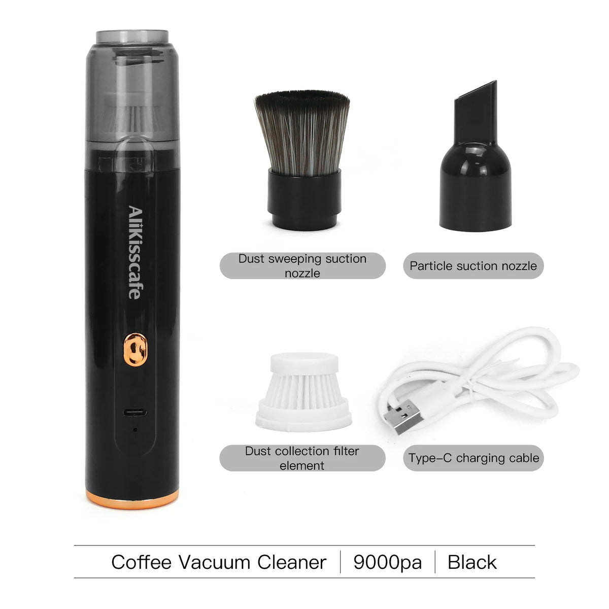 AliKisscafe Coffee Grounds Vacuum Cleaner Portable Grinder Remover Brush for Bar Car Desktop Barista Tools Espresso Accessories