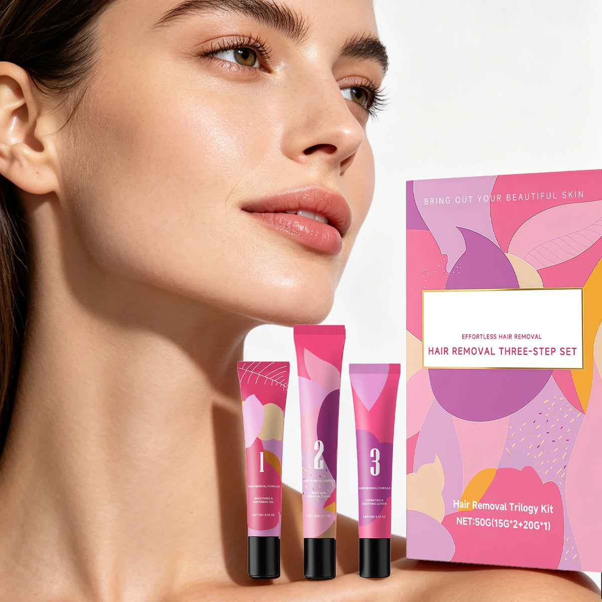 Hair Removal Cream Kit Improving Skin Texture Soothing Sensitive Skin Smoothing Refreshing Nourish Hydrating Painless Depilatory