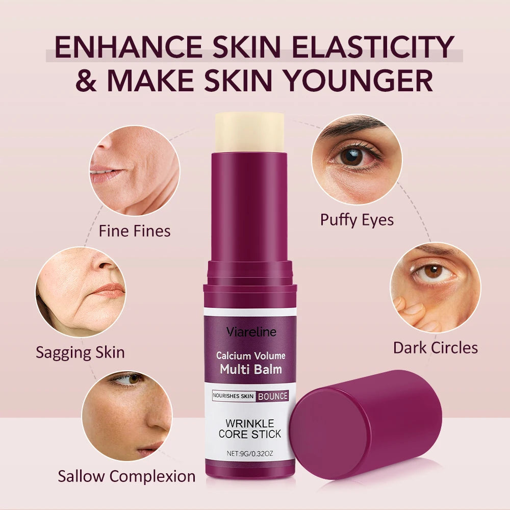 Calcium Volume Multi Balm Korean Skincare Stick,Face & Eye Cream,Collagen Deep Moisturizing Anti-Wrinkle,Suitable for Pre Makeup