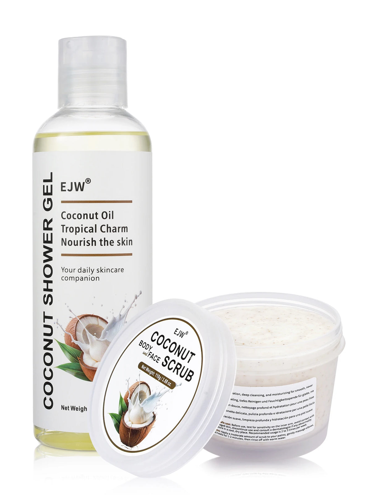 Native Exfoliating Body Scrub, Exfoliating Body Scrub Removes Dead, Dry Skin for a Soft & Hydrated Feelm,Coconut Scent