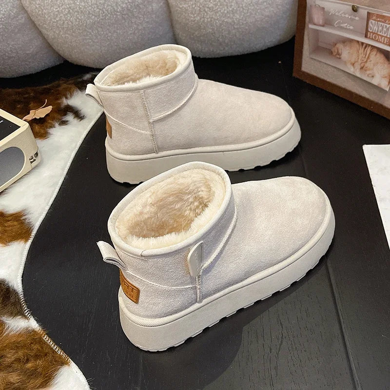 Women's new style snow boots, thick soled, fleece-lined, short boots, cold-proof boots, winter anti-slip, warm snow cotton shoes