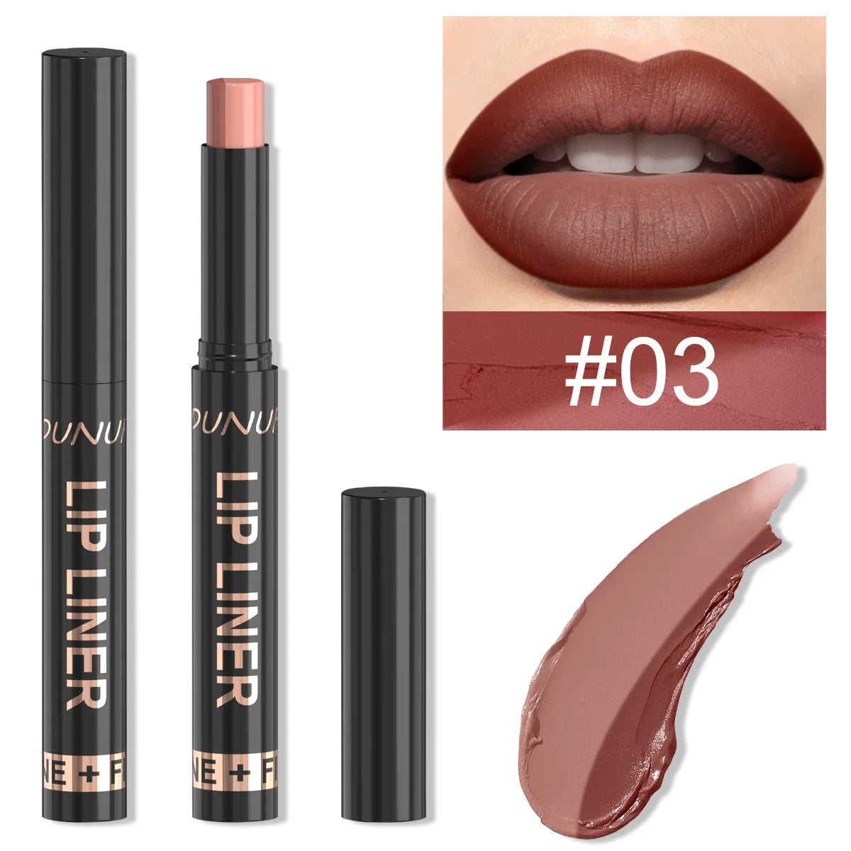 9 Colors 2-in-1 Lip Liner Lipstick, Dual-Ended Matte Lip Pencil, Easy Application Non-Stick Cup Longwear Lip Contour Crayon