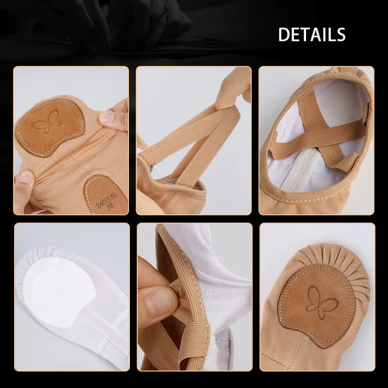 Ballet Stretch Dance Shoes for Women Girls Kids, Ballet Slippers, Ballet Flats Soft Sole Non-Slip Classical Practice Shoes