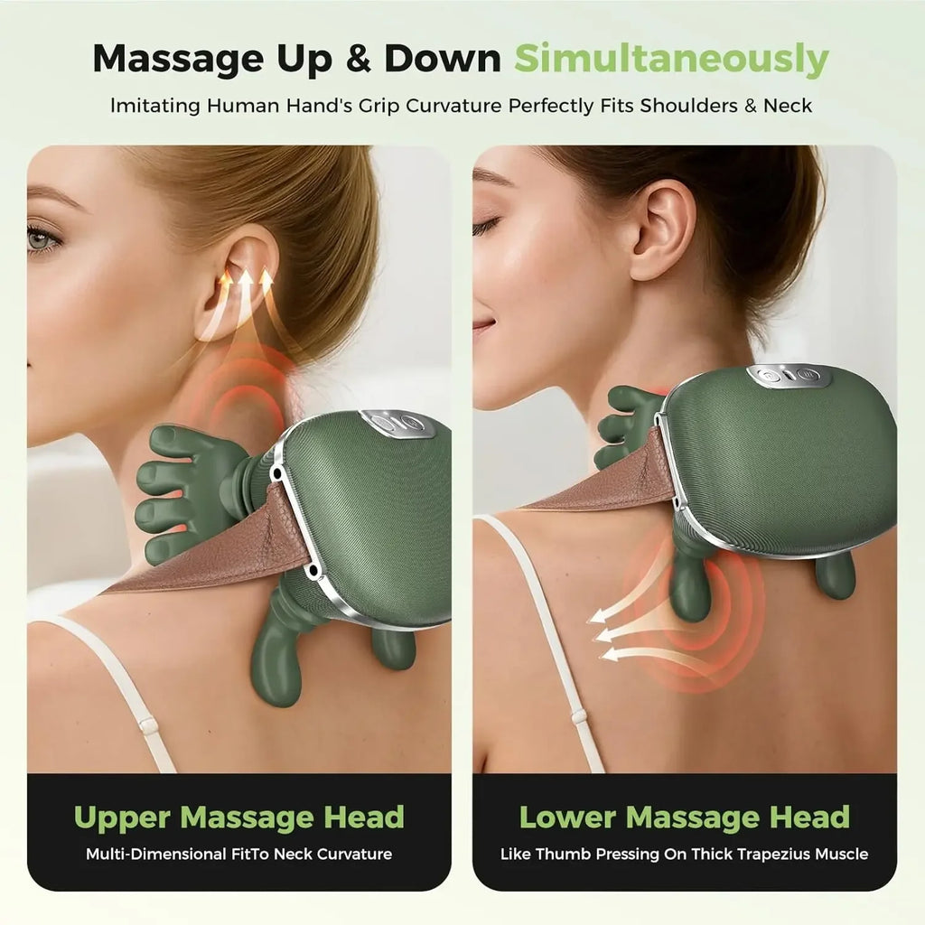 Neck Shoulder Massager Finger Pressure Shiatsu Neck Back and Shoulder Massager Electric Kneading Neck Deep Massage Muscle Relax