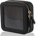 Mini Makeup Bag Free Custom Name Initials Pu Saffiano Leather Cute Small Visible Window Storage Lipsticks Cosmetics Case