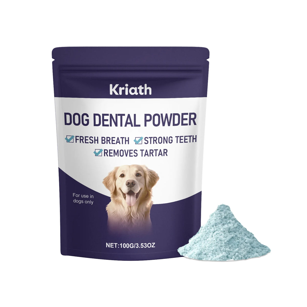 Pet Dental Care Powder Natural Teeth Cleaning Plaque Tartar Control Healthy Gums Boost Immunity Vitality Dog Breath Freshener