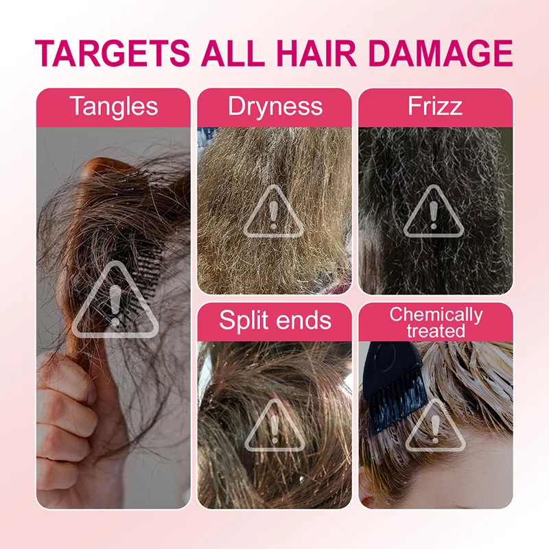 PURC Keratin Hair Mask Repair Damaged Hair Smoothing Softness Reduces Dryness Frizz Collagen Nourish Hair Care Products 200g