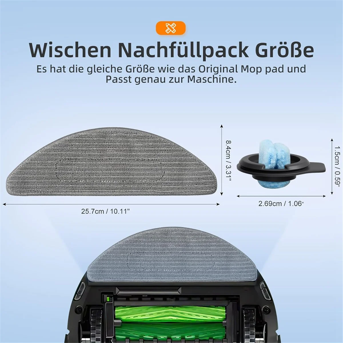 A78E-1Set for IRobot Roomba Combo I8+ / I8 / Combo J5 / Combo J5+ / Combo I5 / Combo I5+ Autom Suction Mop Robot Washable Mop
