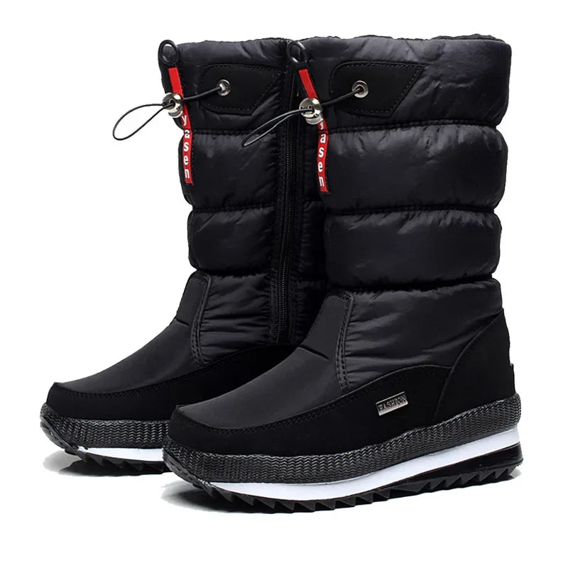 Winter Boots Thick Plush Waterproof Non-slip Boots Fashion Women Winter Shoes Warm Fur Botas Mujer Women Snow Boots Platform