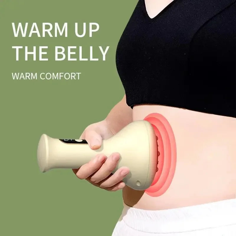 USB rechargeable abdominal massager with adjustable scraping force, handheld arm and leg massager
