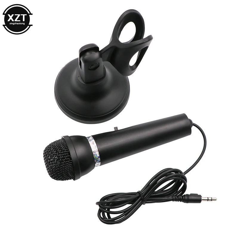 3.5mm Microphone Home Stereo MIC Desktop Stand YouTube Video Skype Chatting Gaming Podcast Recording Microphone for PC