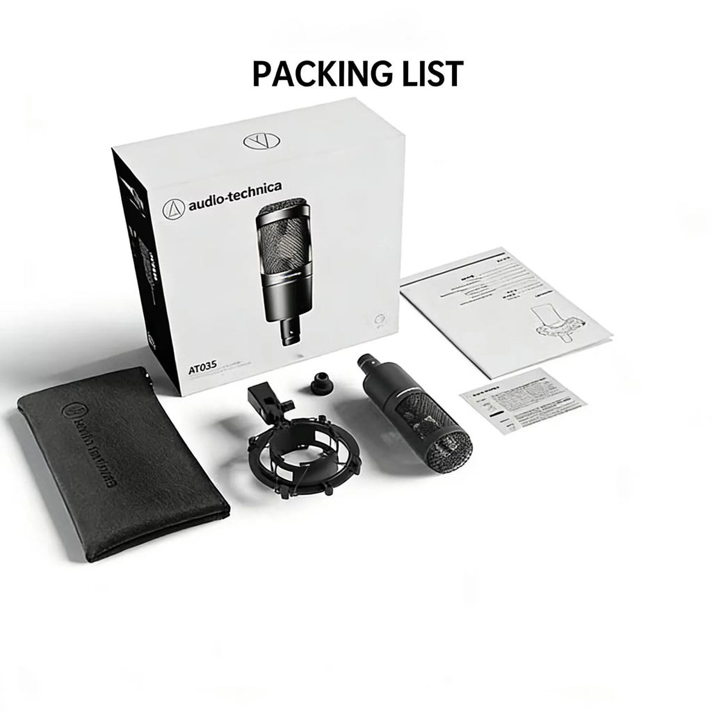 Audio-Technica AT2035 Cardioid Condenser Microphone Professional Studio Recording for Podcast Live Streaming with Shock Mount