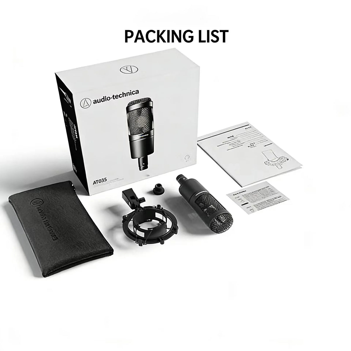 Audio-Technica AT2035 Cardioid Condenser Microphone Professional Studio Recording for Podcast Live Streaming with Shock Mount
