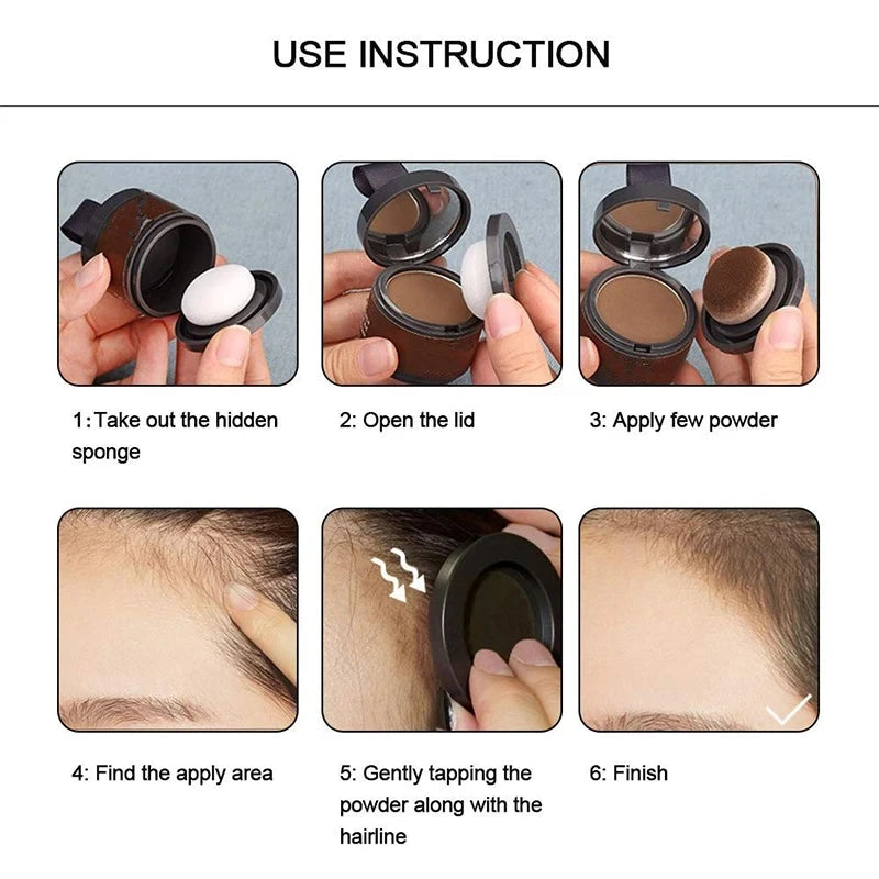 Hair Line Powder 4g Black Root Cover Up Natural Instant Waterproof Hairline Shadow Powder Hair Concealer Coverage 14 Color