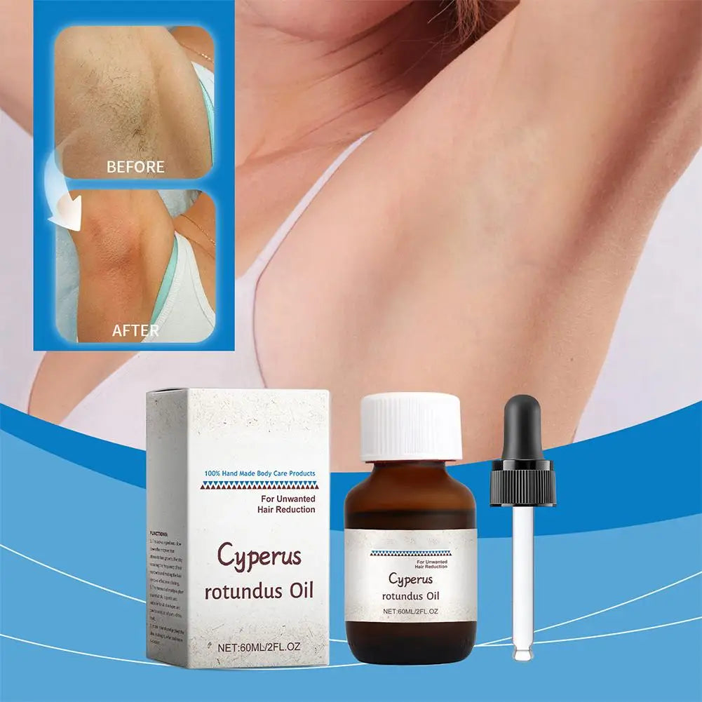 NEW 60ml Cyperus Rotundus Oil Body Hair Remover Oil For Armpit Legs Arms Hair Growth Inhibitor Skin Care Body Moisturizing Oil