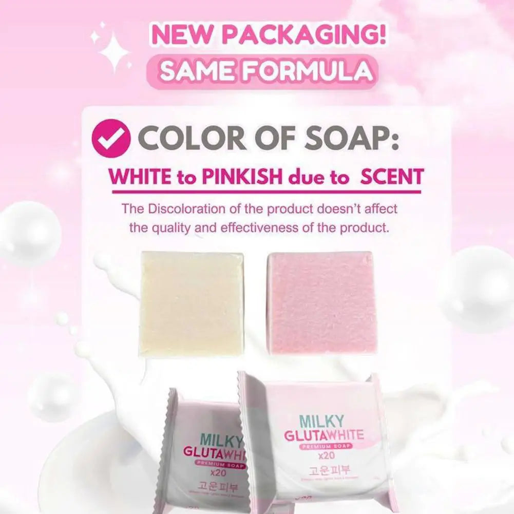 1/2/3PCS Korean MILKY GLUTAWHITE Premium Soap 70g Deep Cleansing Nourishing Rich Foam Soap Efficient Body Face Cleansing Care