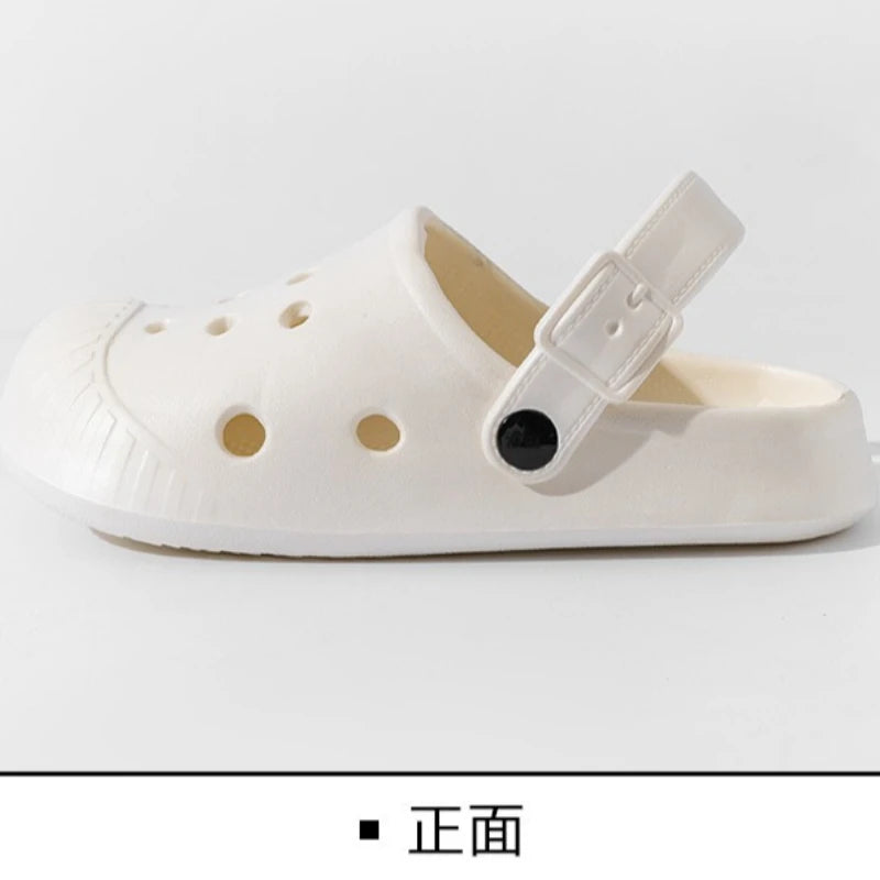 Shell Toe Hole Shoes for Men 2026 New Summer Outfit EVA Stepping on Poop Feeling DIY Shoelaces Beach Sandals Beach Slippers