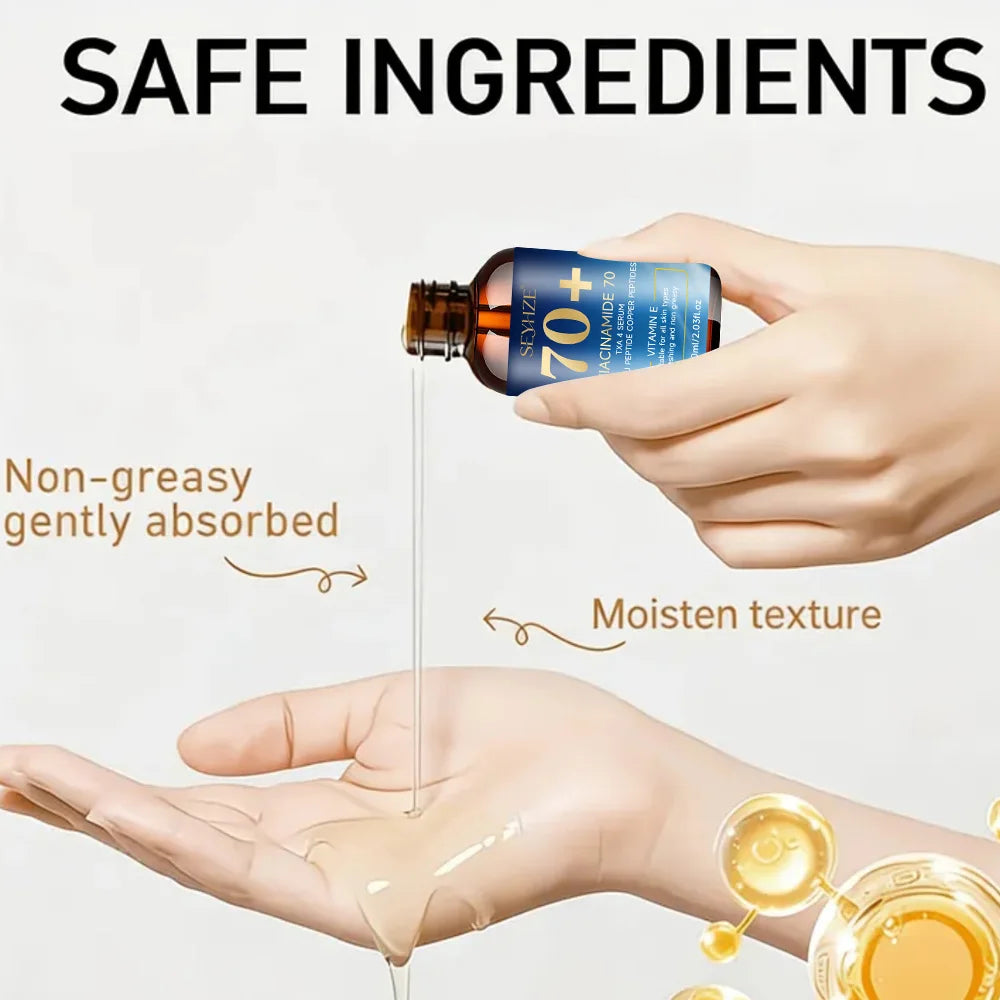 SEYHZE Niacinamide Essence Serum – Korean skincare. Infused with collagen, ceramides, aloe vera, and centella asiatica. Firms sa