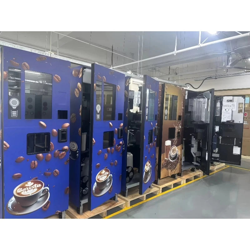 24 Hours Fully Automatic Coffee Vending Machine Customize Hot Cold Tea Coffee Dispenser Maquina Expendedora De Cafe Self Service