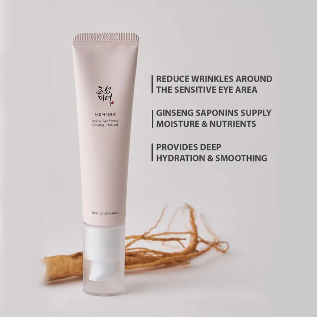 BEAUTY OF JOSEON Ginseng Eye Cream 30ml,Gentle&Non-Irritating,Fast Absorbing,Lightweight Eye Care,Korean Skincare,Korean Makeup