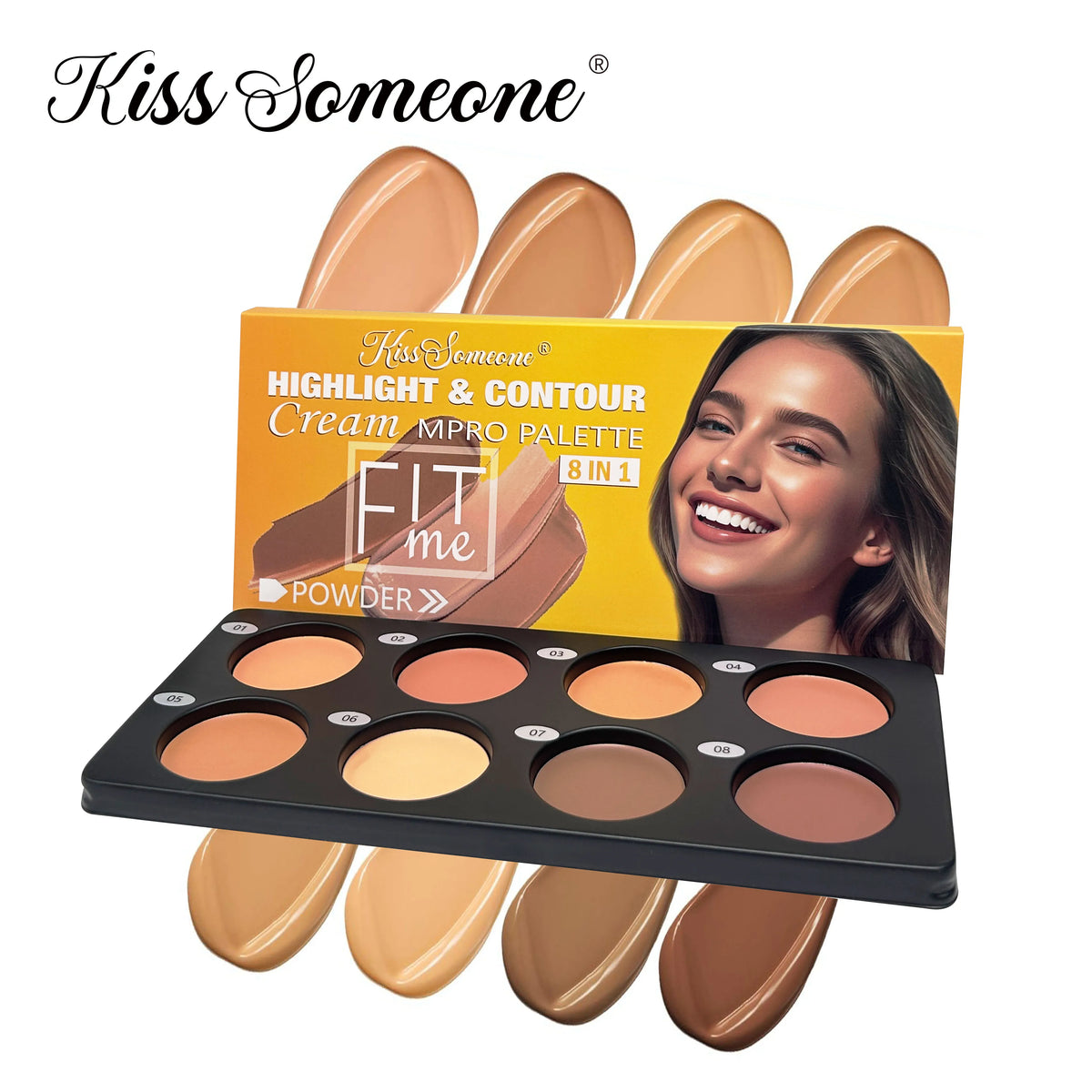 8 Color Cream Contour Palette Makeup, Long Lasting Full Coverage Concealer for Black Women, Contouring Foundation, Sculpt & High