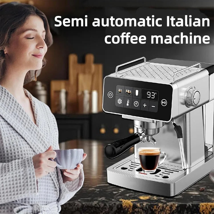 Espresso Coffee Machine, Automatic Milk Frother Espresso Maker with 20Bar Pump, Compact Semi-Automatic Coffee Machine for Home O