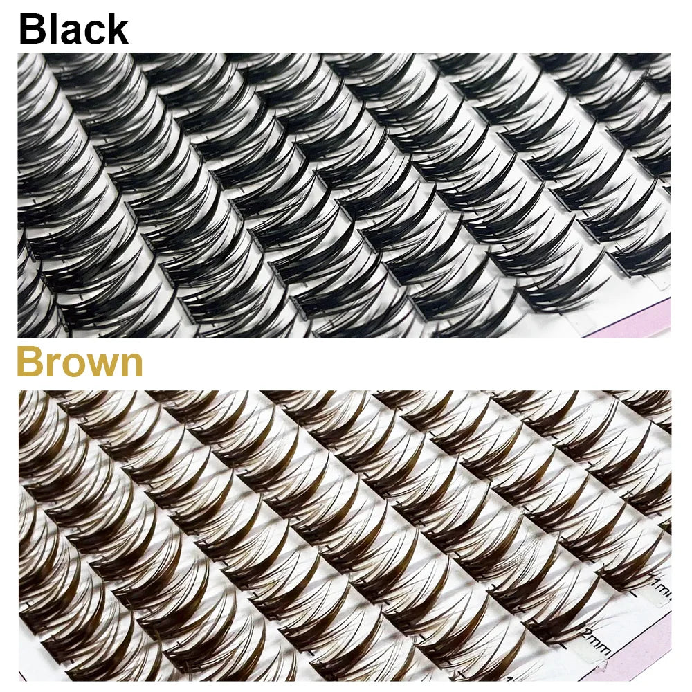 10 Row Anime Lashes Cosplay Lash Natural Wispy Natural Mink Eyelashes 3D Individual Manga Eyelash Clusters Makeup Tools